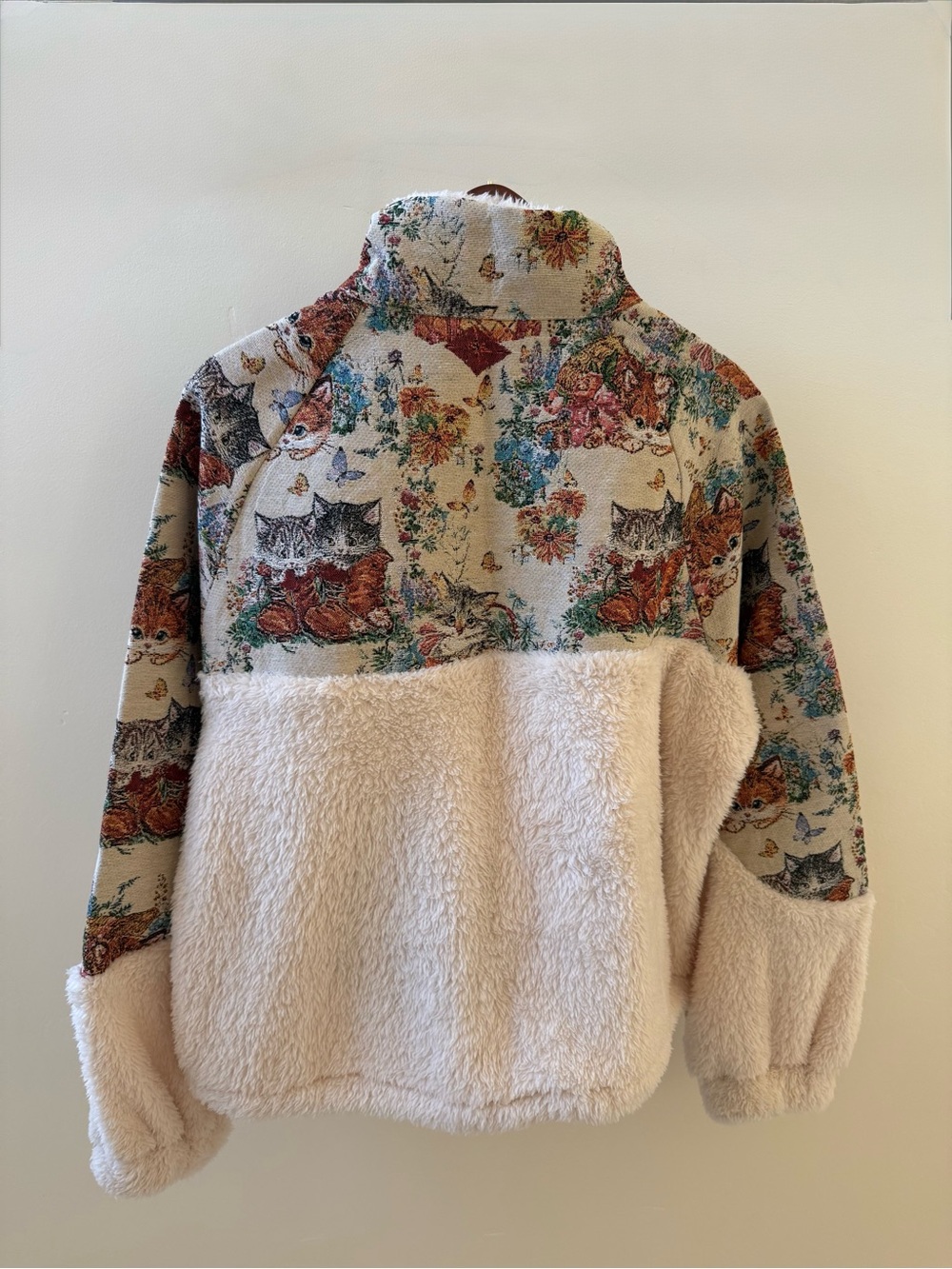 Cider Fleece Collar Floral Cat Knotted Pullover NWT Size Small - Picture 3 of 7